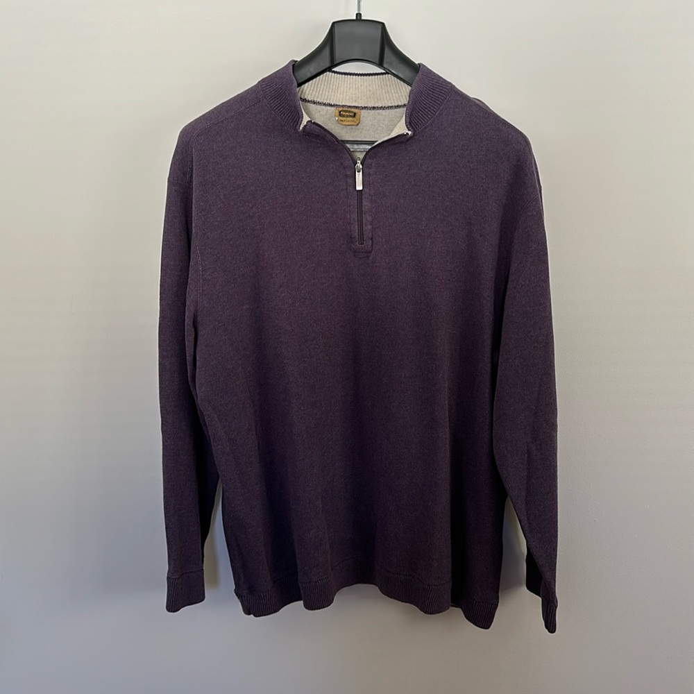 Men’s The Foundry Supply Co. 1/2 Zip Long Sleeve Sweater Purple Size 3XLT